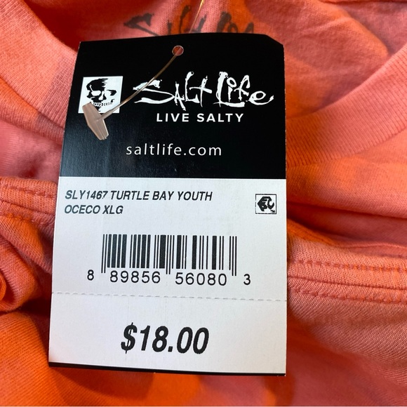 Salt Life Girl’s Coral Turtle Bay  Short-Sleeve T-Shirt NWT - Picture 4 of 5